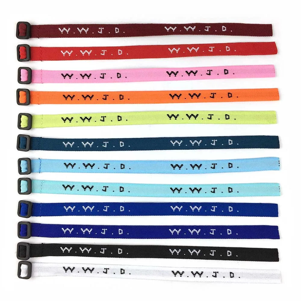 Hot Sale Custom Logo Adjustable Polyester Woven Wristbands Bracelet With High Quality