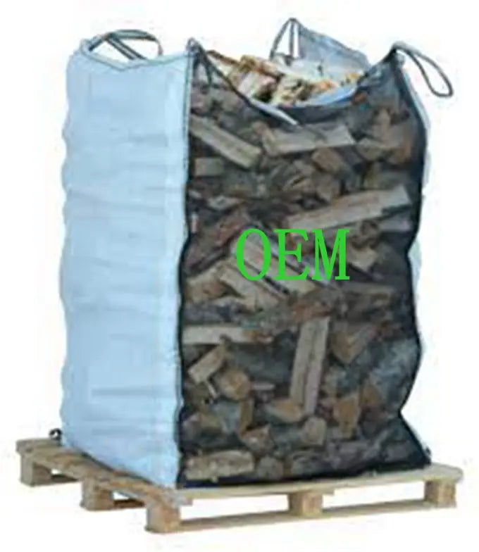 EGP Pp FIBC Big Bags Firewood Bags for Packaging Firewood Breathable Wholesale Mesh 1 Ton 1000 Kg 1500 Kg Top Full Open 1 Pcs