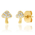 Gemnel Hot Selling Mushroom Stud 925 Silver 18k Gold Diamond rainbow Stud Earrings Women