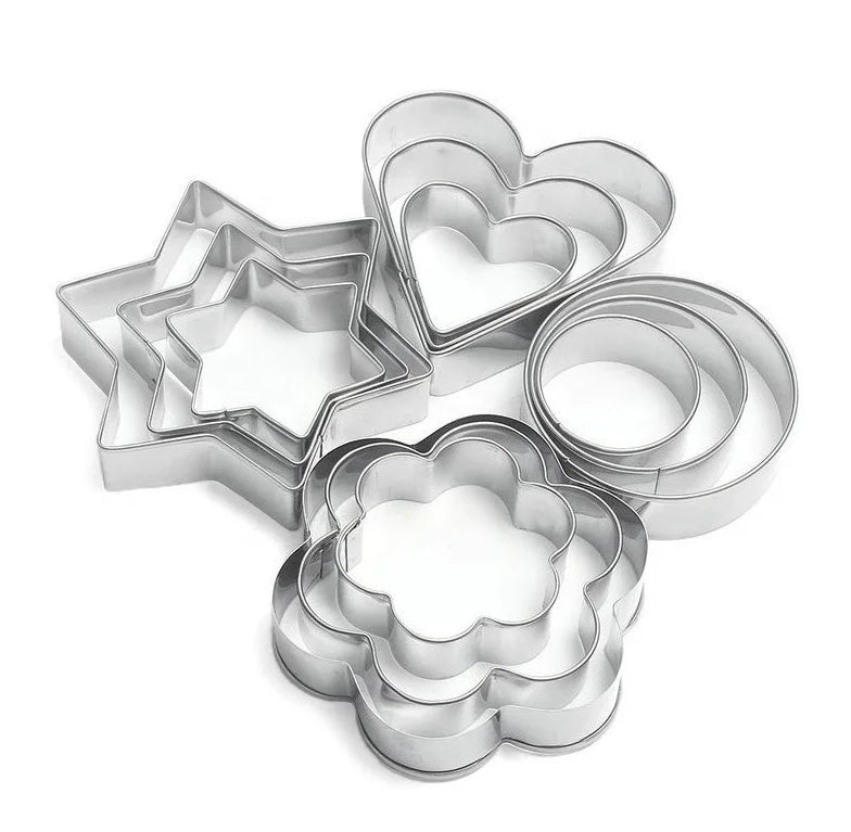 3PCS Set OEM Factory Wholesale Round Flower Star Heart Shape Stainless Steel Cookie Cutter Set