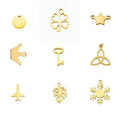 Stainless Steel Hollow Clover Crown Plane Charm Custom Jewelry Accessories for Bracelet Necklace 8.5 mm Small Pendant