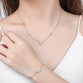 Daidan Luxury Necklace Women Sparkling Bling Chain Sterling Silver Jewelry 925 Cz Circle Pendant Elegant Necklace