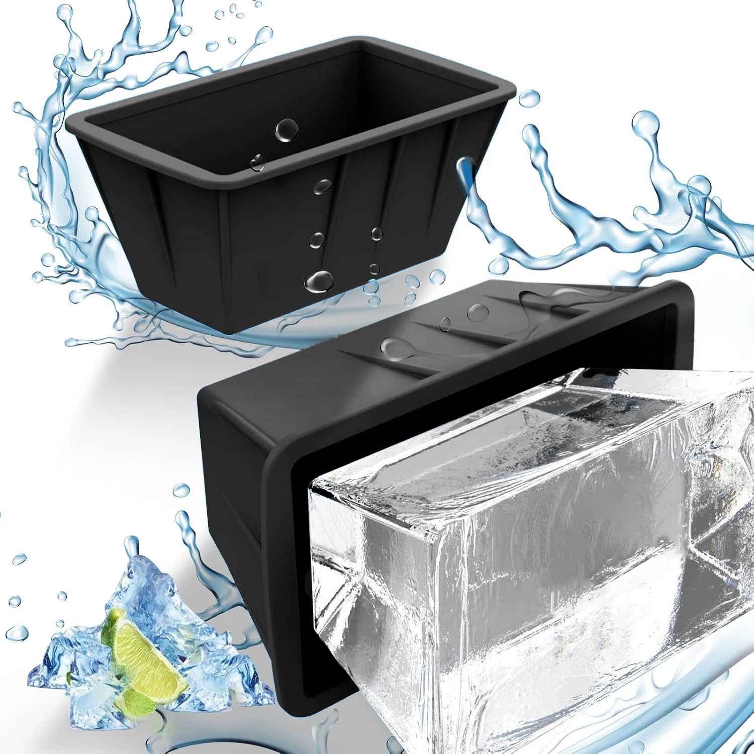 Custom Reusable Silicone Ice Block Mold Easy Release Big Ice Cube Tray for Outdoor Camping Ice Cream Maker Tool