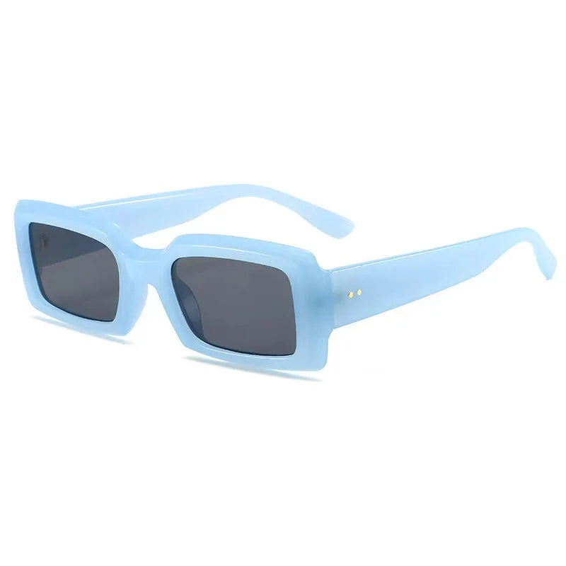 Women's Fashion UV400 Gradient Square Sun Glasses Small Rectangle Jelly Colors Sunglasses with PC Frame