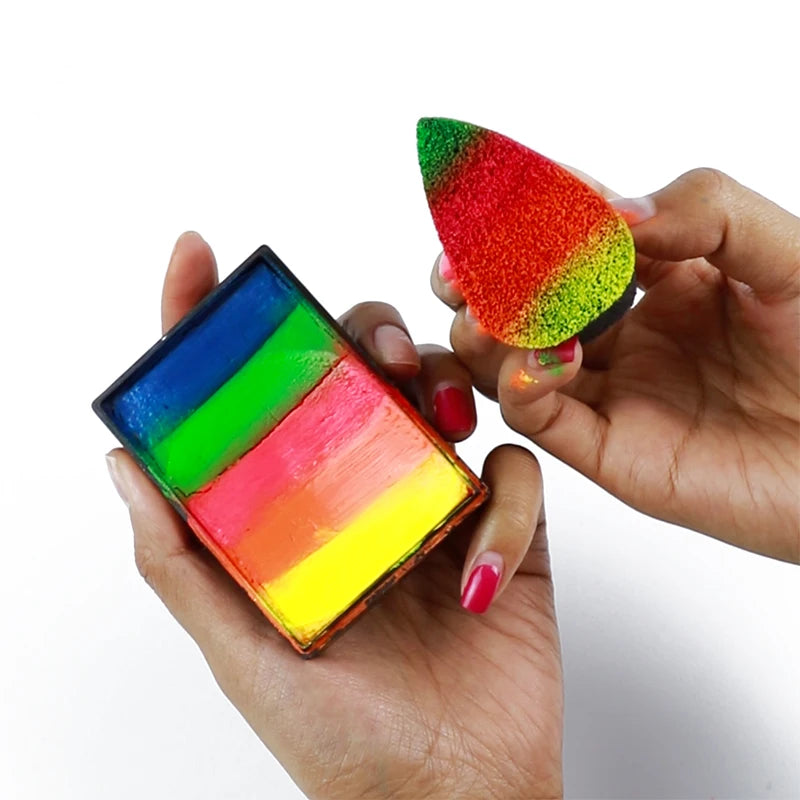 Professional GP Water-Based Face Paint Kit Black Reusable Split Cake Petal Sponges for Face Painting Makeup Sponge