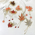 Red Maple Leaf Tassels Crystal Hair Claw Clip Vintage Hanfu Chinese Style Rhinestone Hairpin Ponytail Crab Grip Hair Accessories