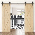 RHETECH M00002 Steel Brass Barn Door Hardware Kits Easy-Install Sliding Barn Door Outdoor Bedroom Kitchen Living Room Durable