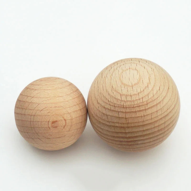 Montessori Waldorf Hardwood Unfinished Diy Unpainted Beech Wooden Balls Wood Round Ball Toy Craft Art Game