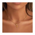 Minimalist Jewelry Custom 18k Gold Plated Stainless Steel Charm Pendant Necklace Women Dainty Letter Initial Necklace
