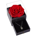 Valentines Day Eternal Rose Preserved Rose Flowers in Acrylic Box Preserved Roses With Love Necklace Gift Box