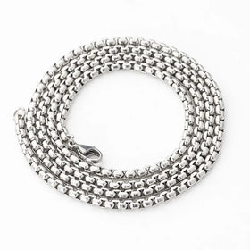 PB076 Simple Fashion Exquisite Design Stainless Steel Necklace 3.5mm 70cm Chains for Men Women Customizable Length Beads