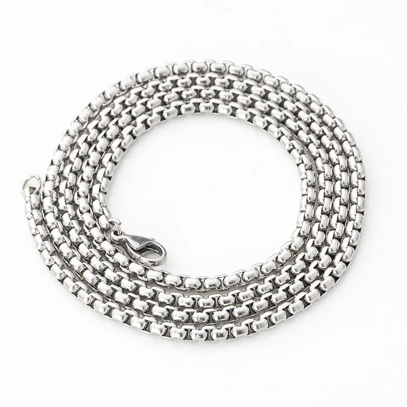 PB076 Simple Fashion Exquisite Design Stainless Steel Necklace 3.5mm 70cm Chains for Men Women Customizable Length Beads