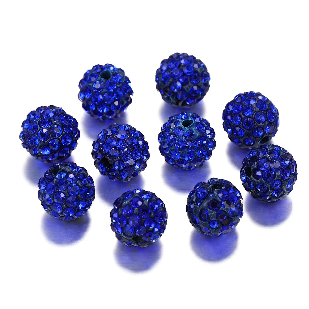 Polymer Clay Ball Beaded 6 8 10mm Round Paved Crystal Spacer Beads for Jewelry Making