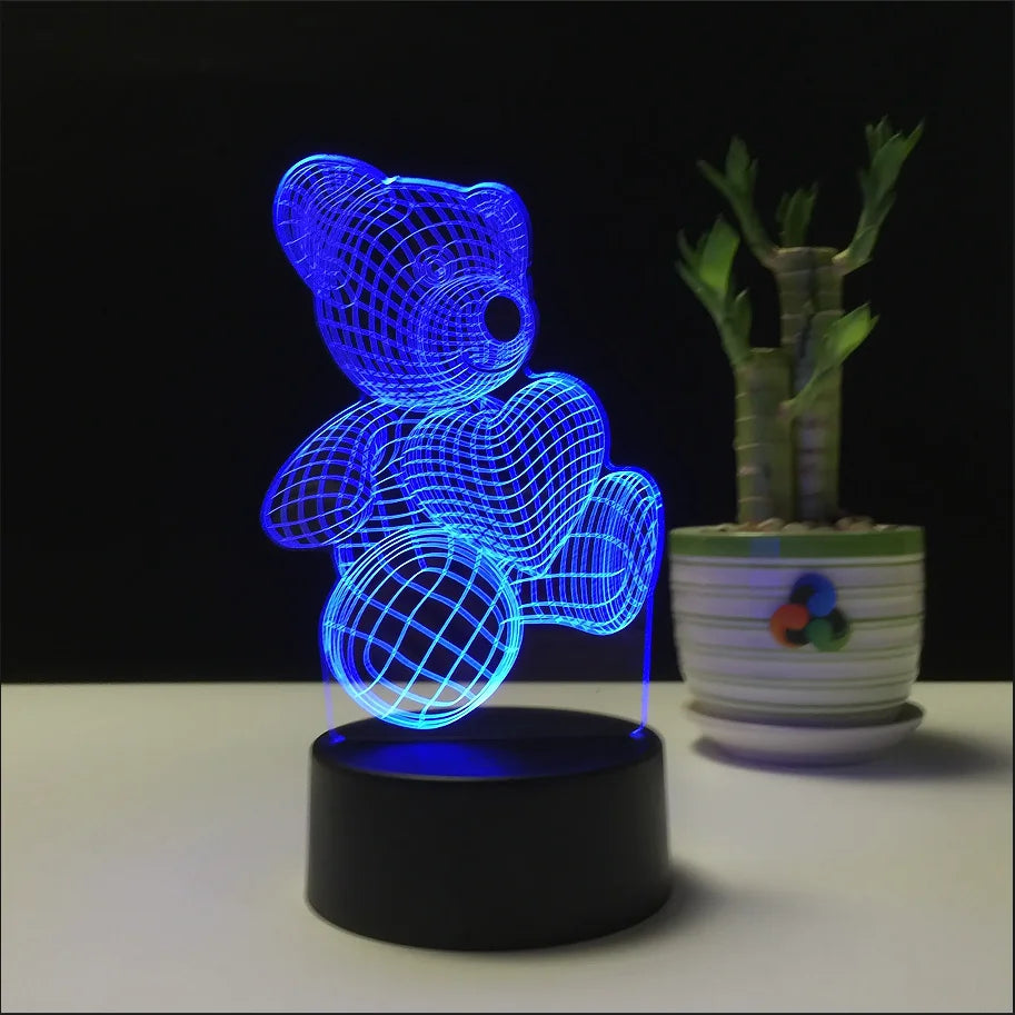 Custom Hot 3D Srereo Custom Table Desk Base Usb Bedroom Acrylic Night Light  Creative 3D Illusion Anime Light