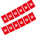 Tunisia Bunting String Flag for Outdoor and Indoor Decoration 5.5X8 in Set of 12pcs/Unit