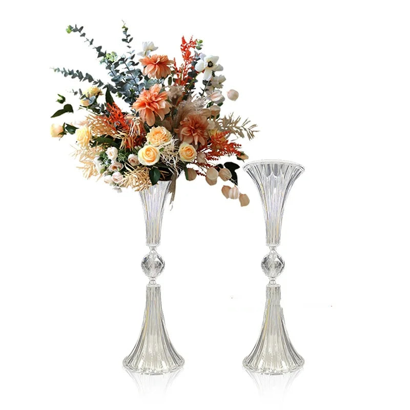 Wedding Props Flower Stand Acrylic Transparent Trumpet Table Flower Stand Wedding Decoration Flower Stand