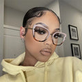 Women Fashion Contrast Color Leopard Anti Blue Light Computer Eyeglasses Tr90 Large Frame Cat Eye Myopia Optical Glasses Frame