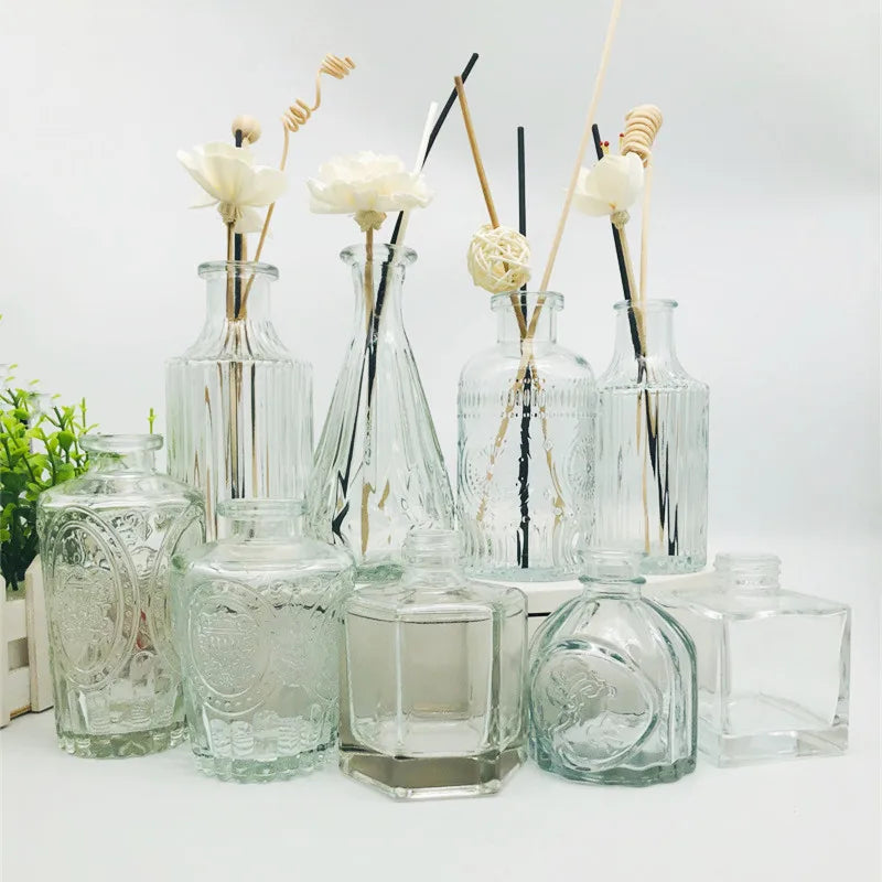 Aroma Aromatherapy Bottle Black Perfume Empty 50ml 100ml 150ml 200ml Luxury Reed Diffuser Glass Bottle