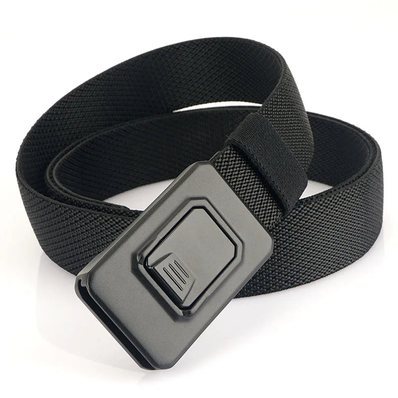 Wholesale 2025 New Men's Elastic Security Tactical Belt Black Quick Release for Buckle 38mm Width Made of Alloy