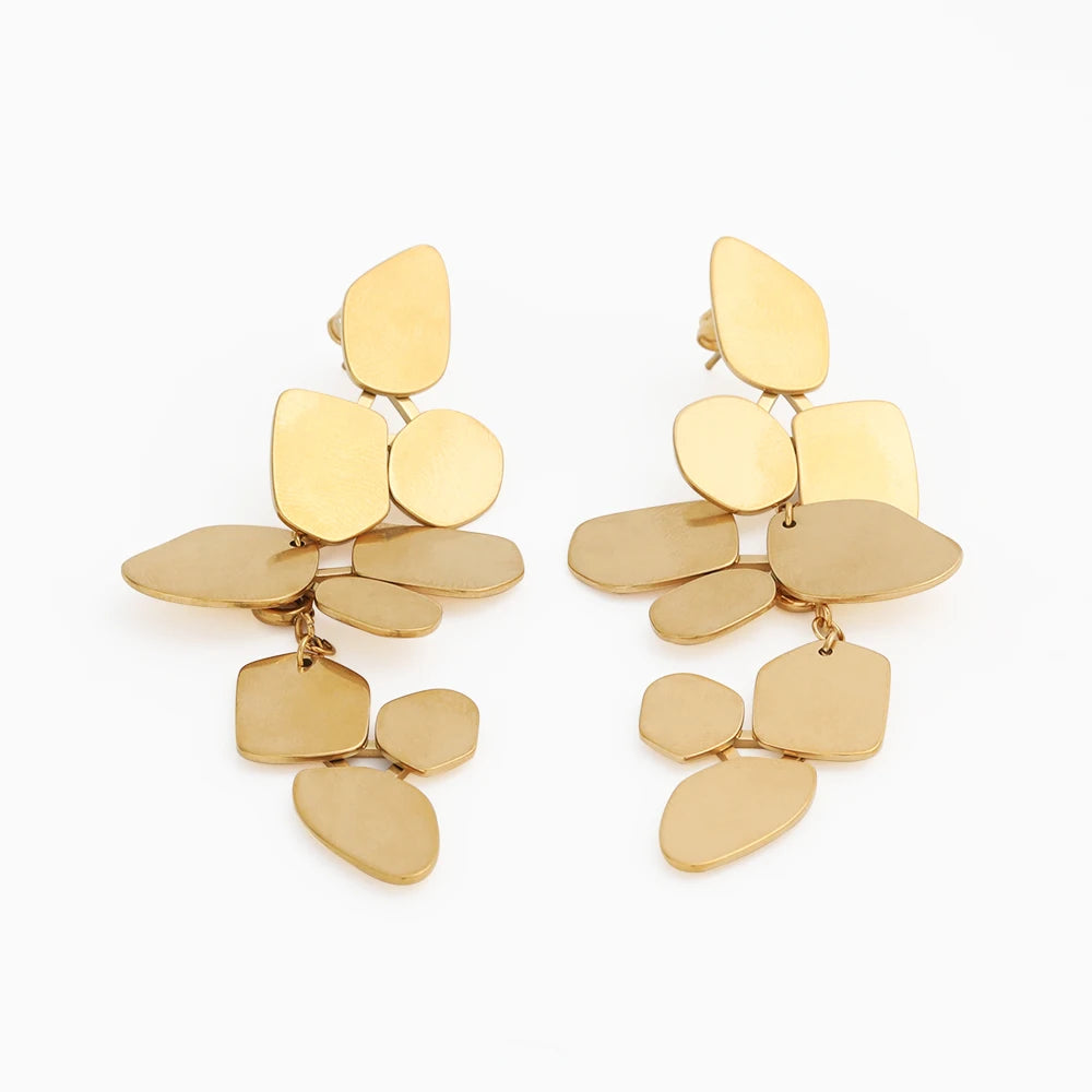 Joolim Stainless Steel Jewelry 2 in 1 Convertible Statement Dangle Earring 18k Gold Plated Stainless Steel Women Earring MegaBDM