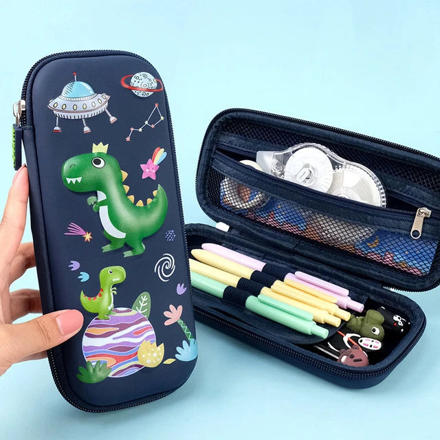 Wholesale Factory Price 3 Layers Inside Dinosaur Animal Cartoon Funny EVA 3D Pencil Box for Boys