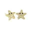 Kid Jewelry Collection Real Pure Silver S925 with Cubic Zirconia Smile Star Cute Earrings for Children