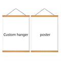 Wall Art Poster Magnetic Wooden Frame Custom Designed Boho Scroll Hanging Banner for Bedroom