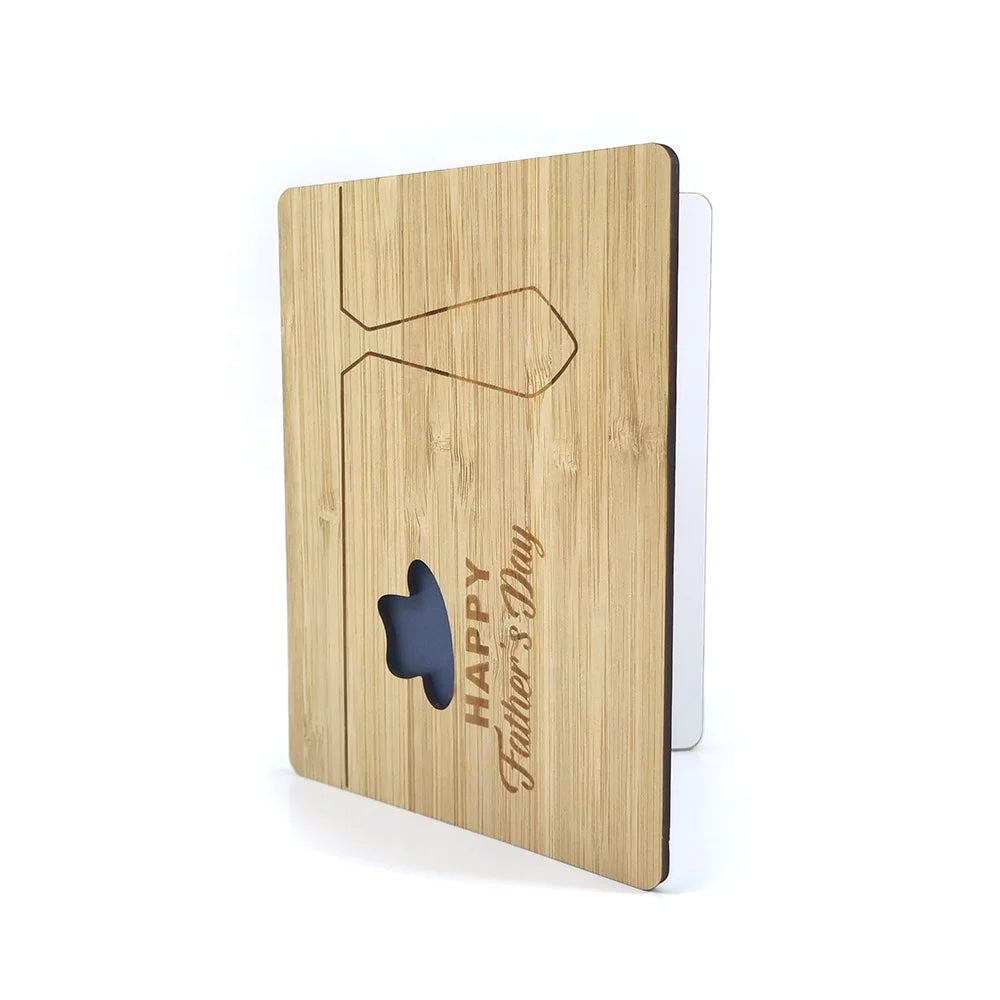 Handmade Wooden Father's Day Greeting Cards for Lover