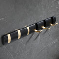 Nordic Manufacturer's Black Metal Wall Mounted Coat Rack for Living Room Hidden Wardrobe Towel Hanger with Hooks & Rails