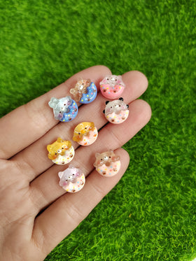 Hot Selling 100Pcs Assorted Cartoon Donut Slime Charms Flatback Cabochons Embellishments for Scrapbooking Phone Case DIY Crafts