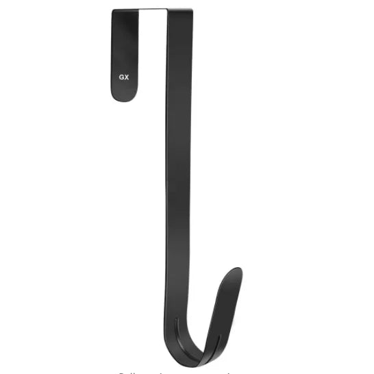 Black Single Hook Front Door Christmas Decoration Eco-Friendly Multifunction Wall Mounted Metal Over Wreath Hanger