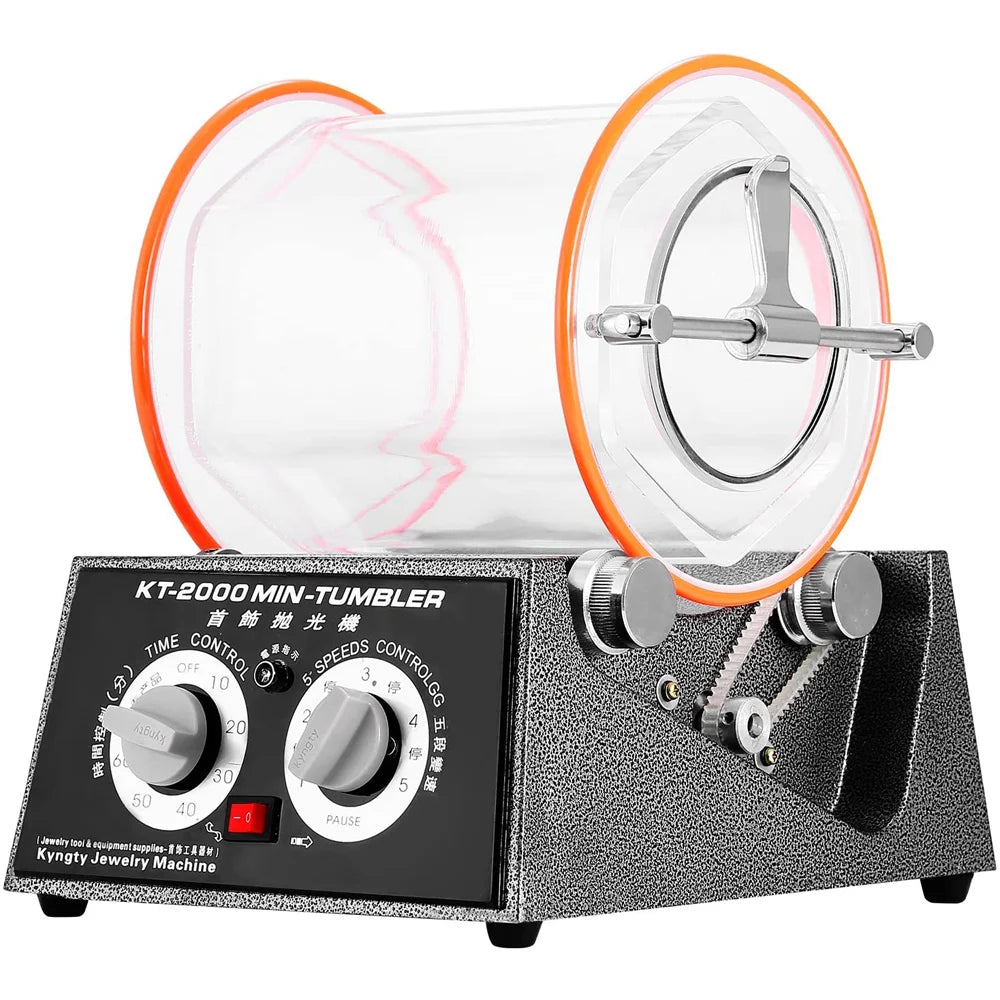 5kg KT-2000 Rotary Tumbler Gold Silver Jewelry Jade Stone Surface Polishing Rotary Tumbler Machine Jewelry Polisher Finisher