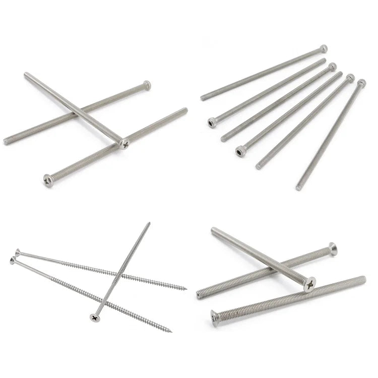 2#-56 4#-40 6#-32 8#-32 10#-24 12#-24 1/4-20 Inch Full Thread Lengthen Extra Long Bolt Allen Hex Socket Head Cup Head Screw