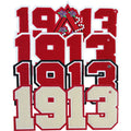 Wholesale Custom Large Delta Sigma Thate Soroity 1913 Towel Greek Letter Embroidery Chenille Iron-On Rubber Patches