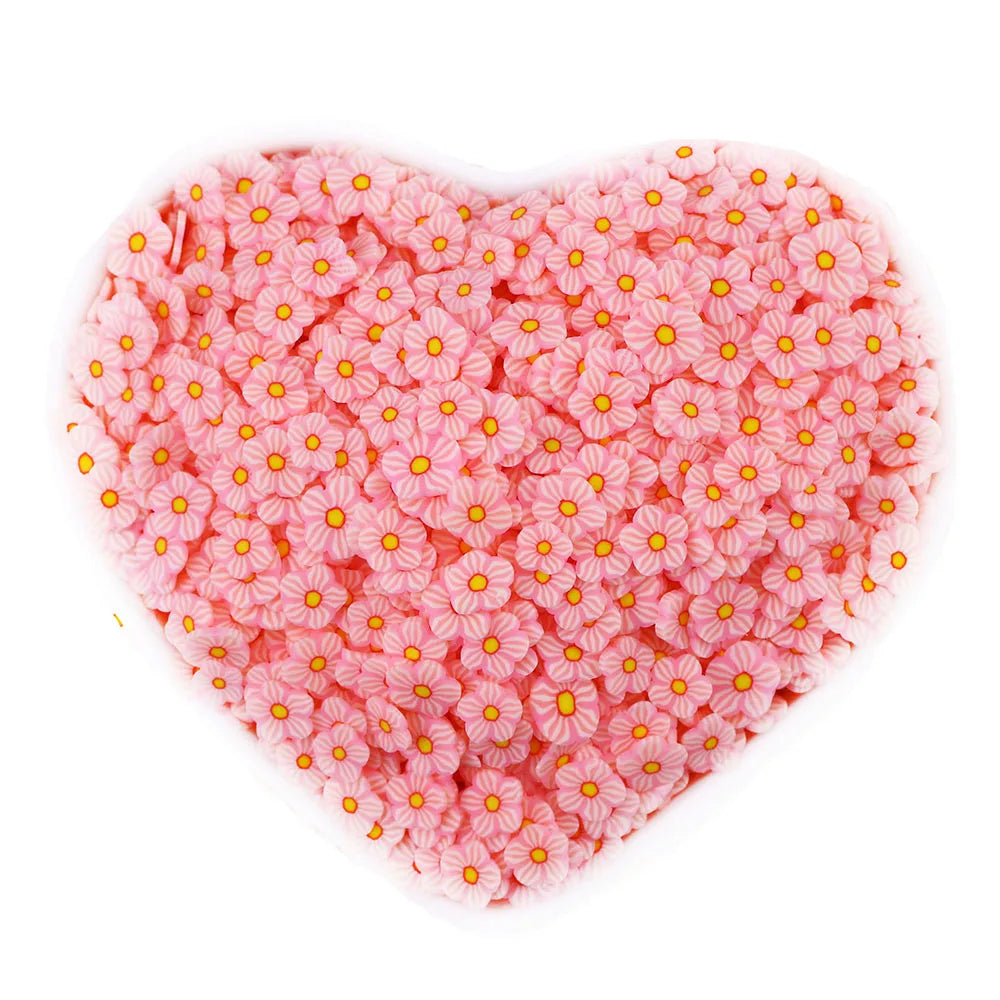 1KG/BAG 5 MM Flowers Polymer Clay Sakura Flower Sprinkles Slices Spring Design for Slime Craft Nail Art Decoration Nail