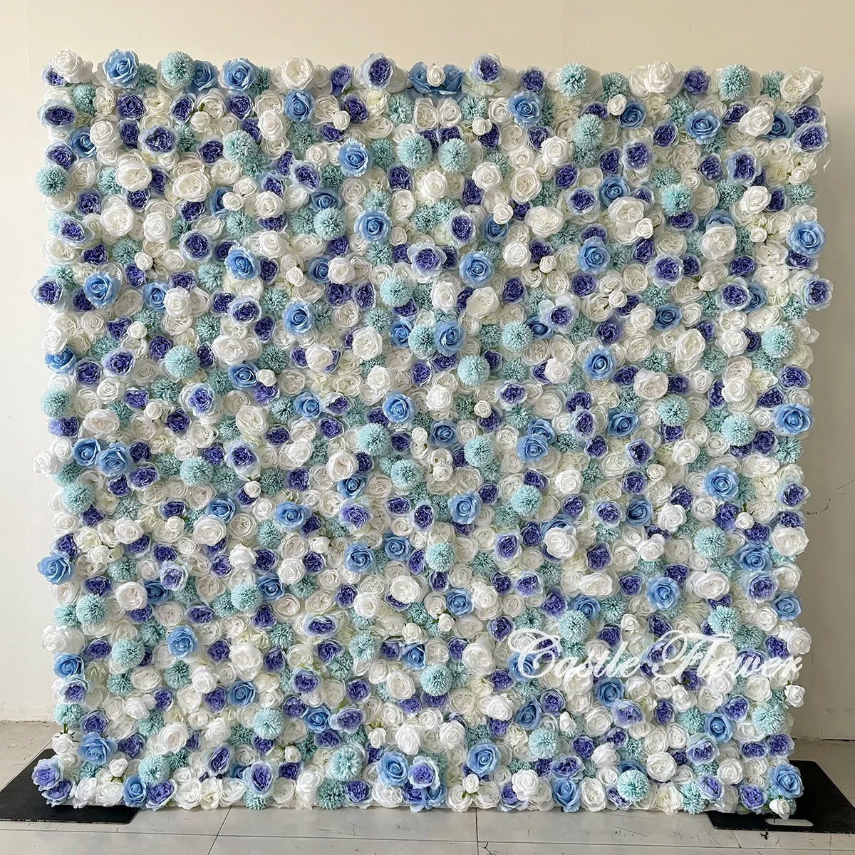 Castle Wedding Decoration Backdrop White Rose Greenery Roll up Flowers Panels Flower Wall Backdrop
