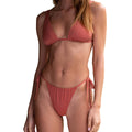 New Women's 2 Piece Set Bikini Swimwear Eco-Friendly Quick Dry Plus Size Sexy String Triangle Print Customization 2024