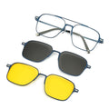 Polarizing Sunglasses UV Protection Magnetic Sleeve Mirror Rectangle Solid Metal Frame 7 Colors Unisex HIGO Brand Myopia Glasses