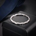 OEM ODM Customized Fashionable Trendy White Zircon Stainless Steel Men Ceramic Bracelet Personalized Jewelry Manufacturer