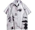 Dark Icons Vintage Street Men's Shirts Short Sleeve Summer Thin Material Hawaiian Shirt Man Blouse Male Top