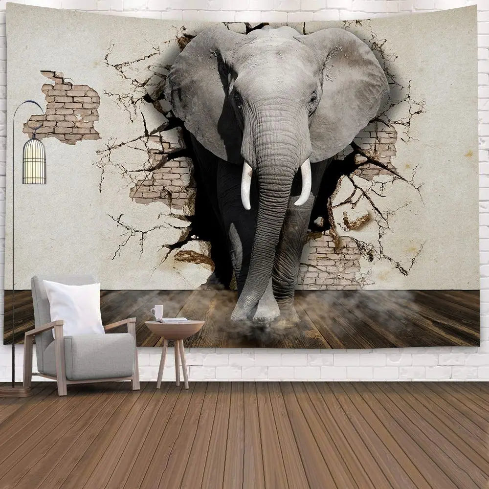 Psychedelic Hippie Bohemia India Wall Hanging Elephant Mandala Tapestry Bohemia Wall Decor Customize Tapestries