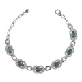 Elegant Rhodium Plated Silver 925 Jewelry Natural Jadeite Bracelet for Women Anniversary Gift