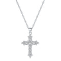 Dylam Women Fine Jewelry 18K Gold Plated 925 Sterling Silver Cross Pendant Necklace With Infinite Elements Zirconia
