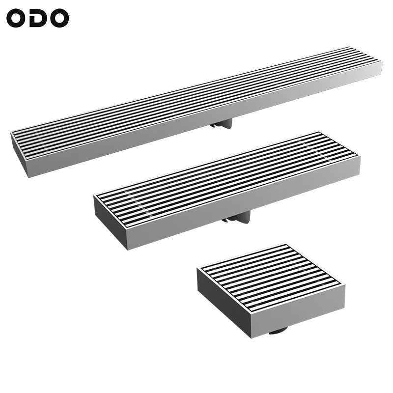 High Quality 10 to 60 CM Shower Drain 304 Stainless Steel Brushed Floor Drain High Flow Rate Bathroom Linear Shower Floor Drain