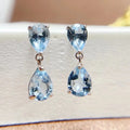 Low MOQ Hot Popular 925 Sterling Silver Natural Topaz Retro Unique Fashion Birthstone Jewelry Women Earrings Wholesale