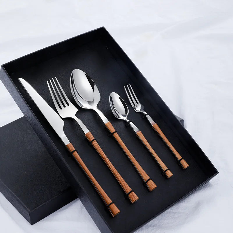 Gold Cutlery Stainless Steel Set Knife and Fork Spoon Silverware Cutlery Set Stainless Steel Knife Fork Spoon Flatware