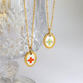 Chris April Fashion Jewelry in Stock 316l Stainless Steel Pvd Gold Plated Colour Enamels Pendant Necklace Jewelry