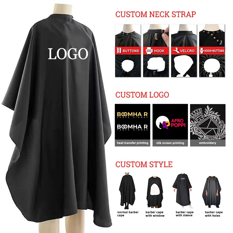 Custom Hair Salon Cape with Sleeve OEM Customized Logo for Hair Dressing Barbershop