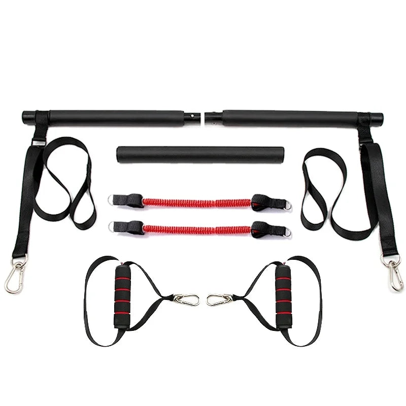 Indoor Adjustable Portable Home Gym Yoga Workout Equipment OEM Custom LOGO 3 Section Exercise Stick Pilates Bar Kit