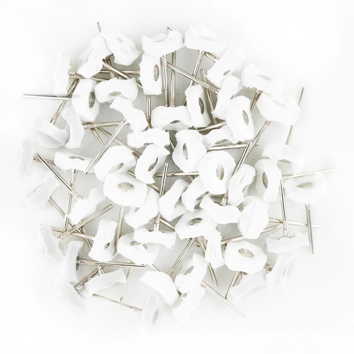 Mini Jewelry Buffing Polishing Buffer Wheels for Rotary Drill Grind Tools 2.35mm Shank 100pcs White Cotton Cloth Buffing Wheels